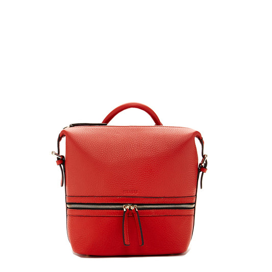 The Ashley Red Leather Backpack Purse