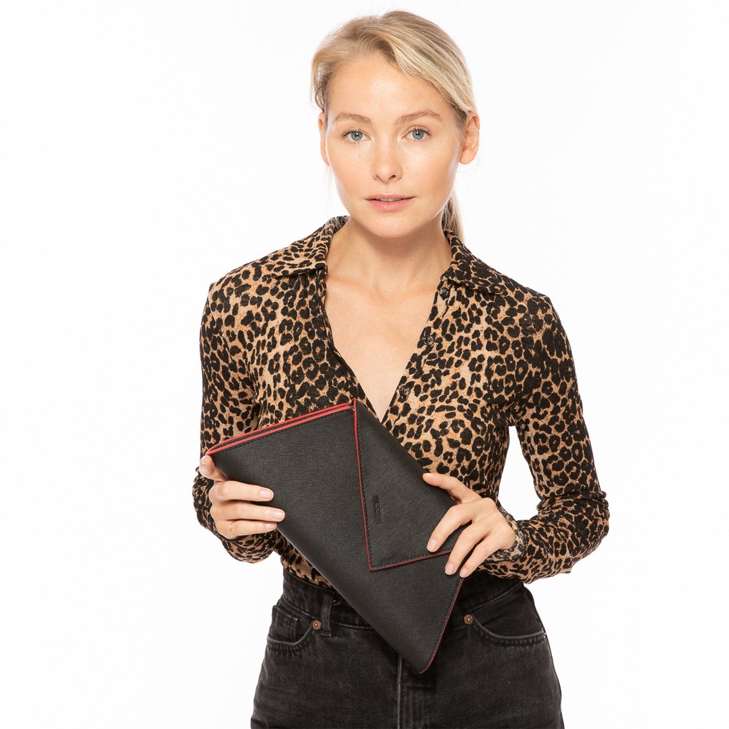 Black Leather Clutch